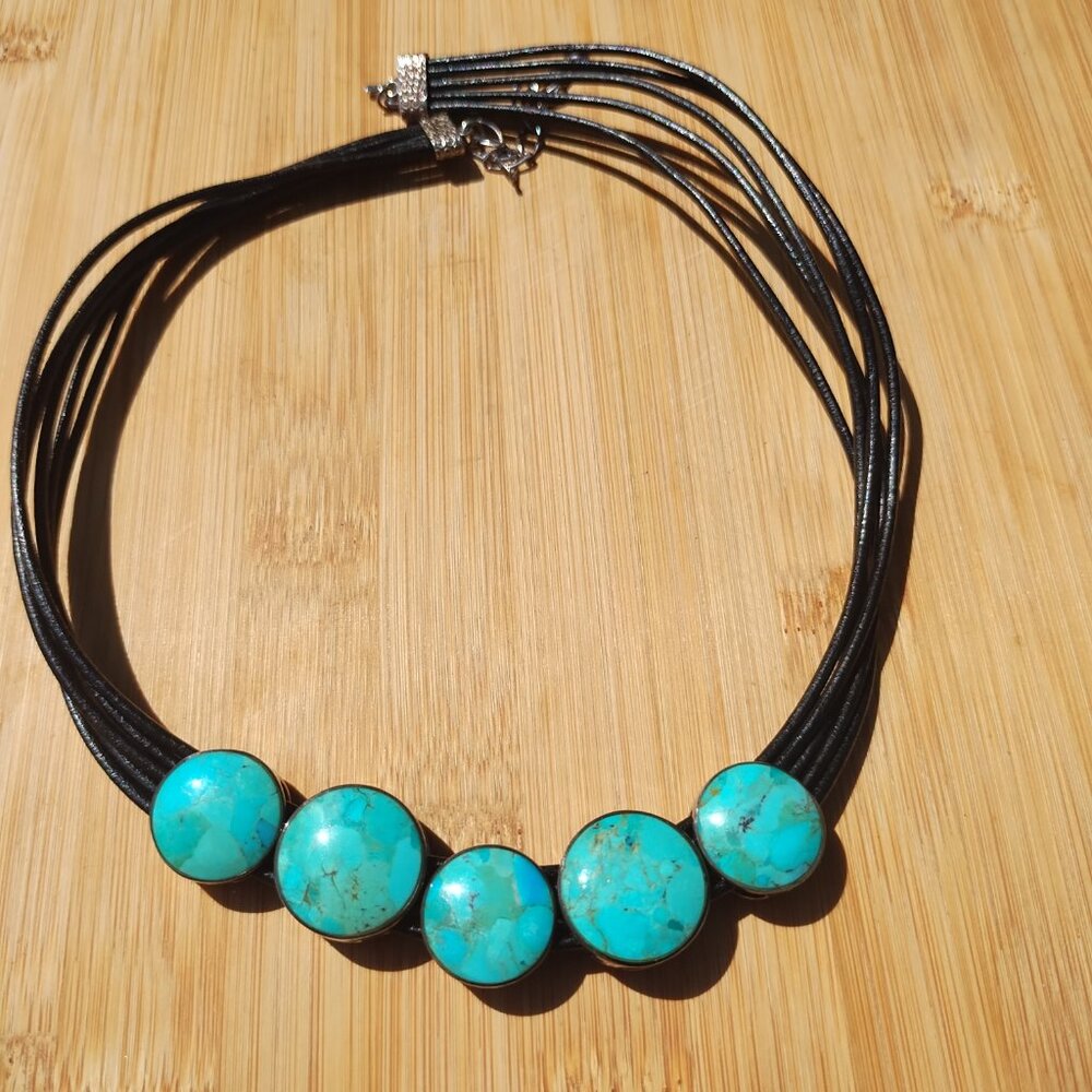 Jay King DTR  925 Sterling Silver Turquoise Rainbow Calsilica Reversible - Picture 7 of 10